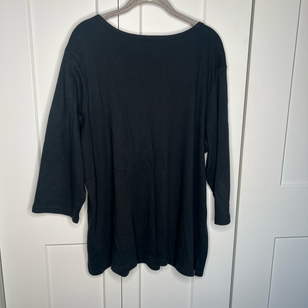 Quacker Factory Rhinestone Mannequins Top Shirt Women’s Plus Size 1X - Picture 6 of 6